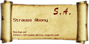 Strauss Abony névjegykártya